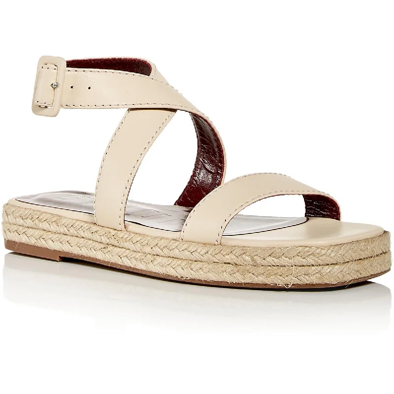 women's frosty strappy sandals-STAUD Womens Lara Leather Espadrille Slingback Sandals