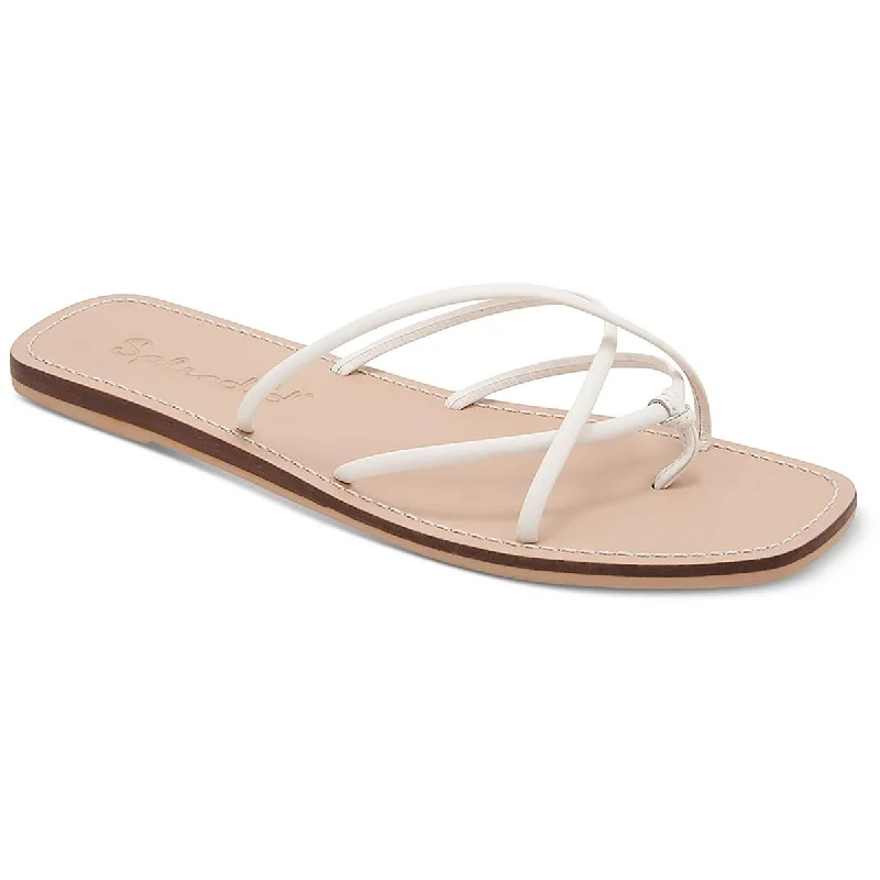 women's thermal casual heels-Splendid Womens Fern Leather Strappy Thong Sandals