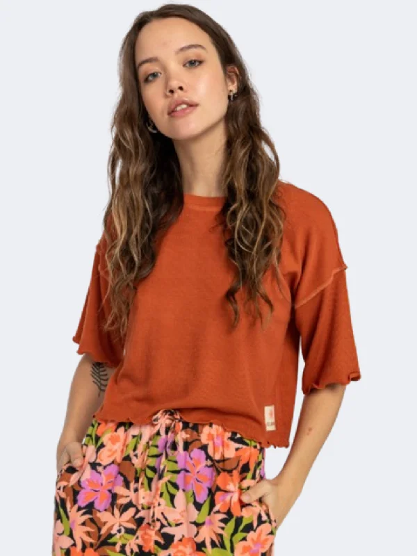 female denim skater skirts-Billabong Beautiful Morning Women Lifestyle T-Shirt Coral Craze