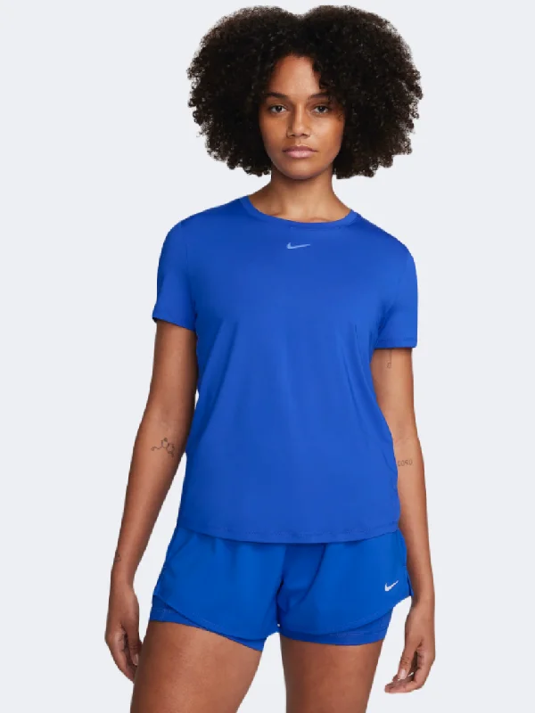 female rainbreaker vests-Nike One Classic Df Women Training T-Shirt Hyper Royal/Blue