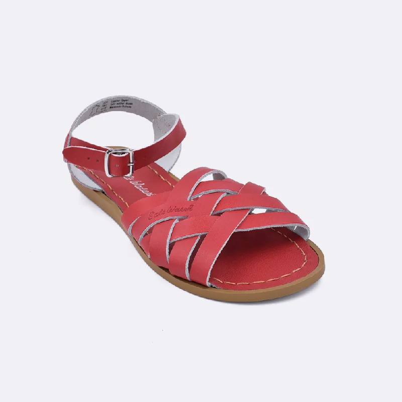 women's impact-absorbing work shoes-Salt Water Retro Red