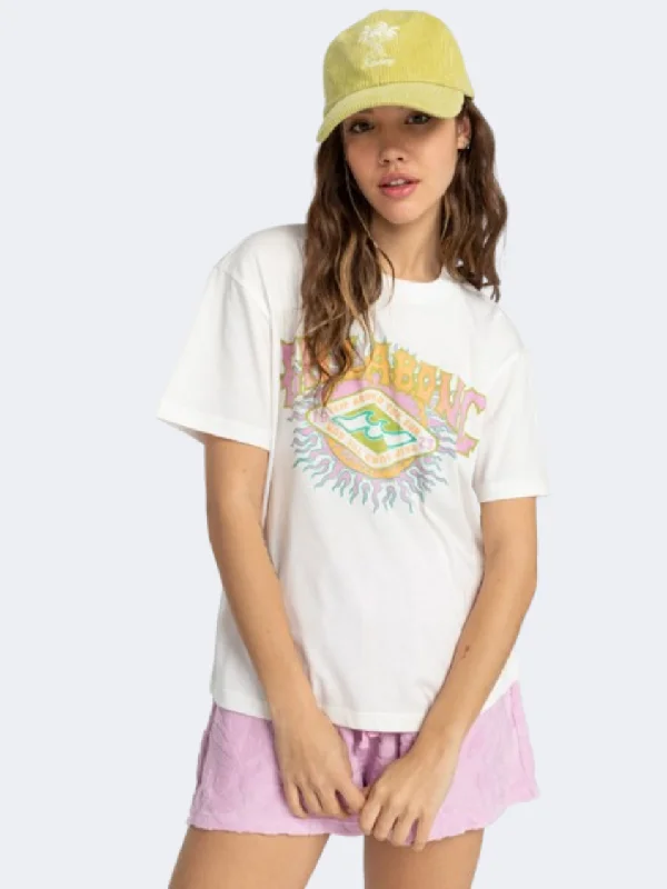 women’s v-neck blouses-Billabong Around The Sun Women Lifestyle T-Shirt Salt Crystal