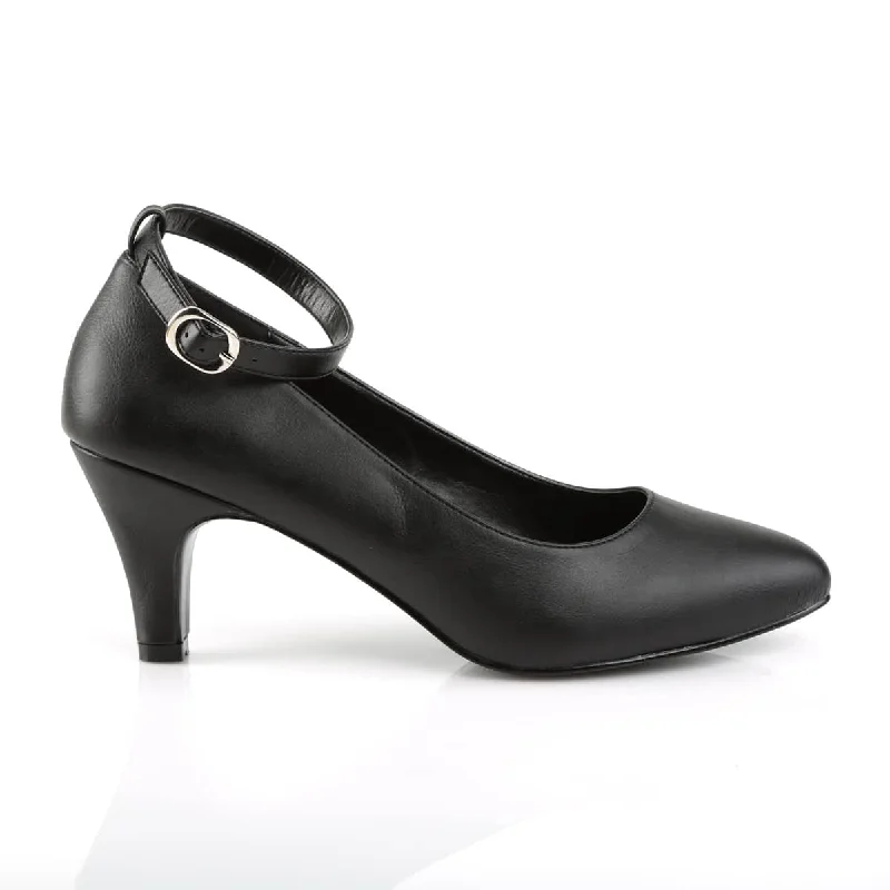 women's cooling office sandals-DIVINE-431 Black Ankle Court Heel