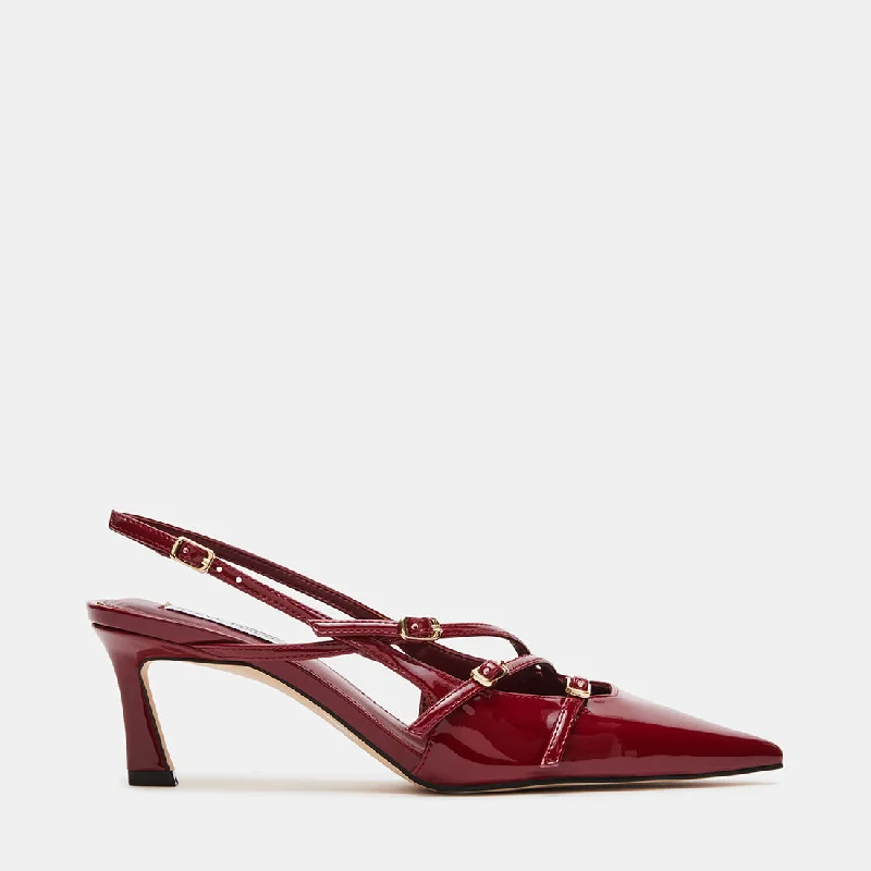 women's snowy wedge sandals-LIANA BURGUNDY PATENT