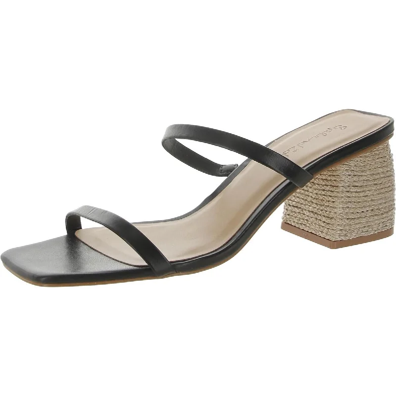 women's firm trail sandals-Splendid Womens Kharis Leather Espadrille Slide Sandals