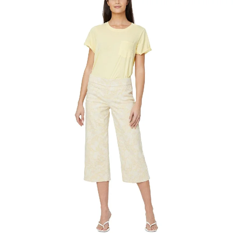 women’s tattersall tops-NYDJ Womens Tummy Control High Rise Wide Leg Pants