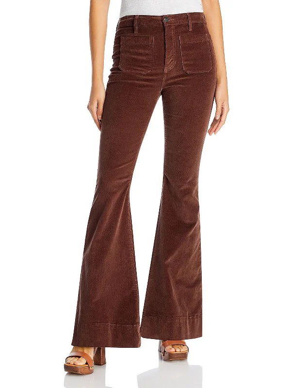 female corduroy vests-Sheridan Womens Corduroy Mid Rise Flared Pants