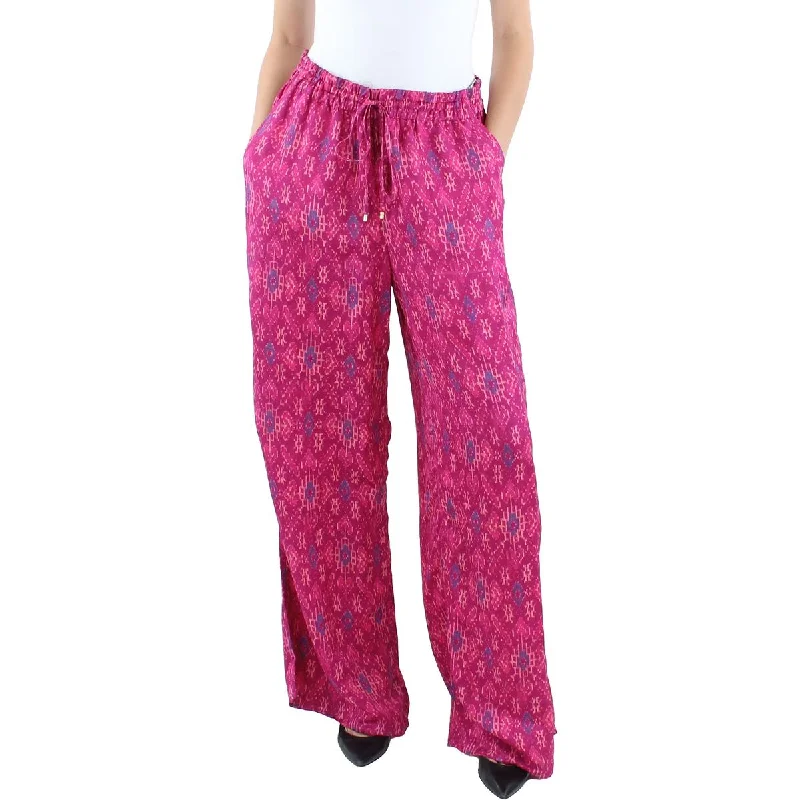 ladies brocade pullovers-Lauren Ralph Lauren Womens Drawstring Linen Wide Leg Pants