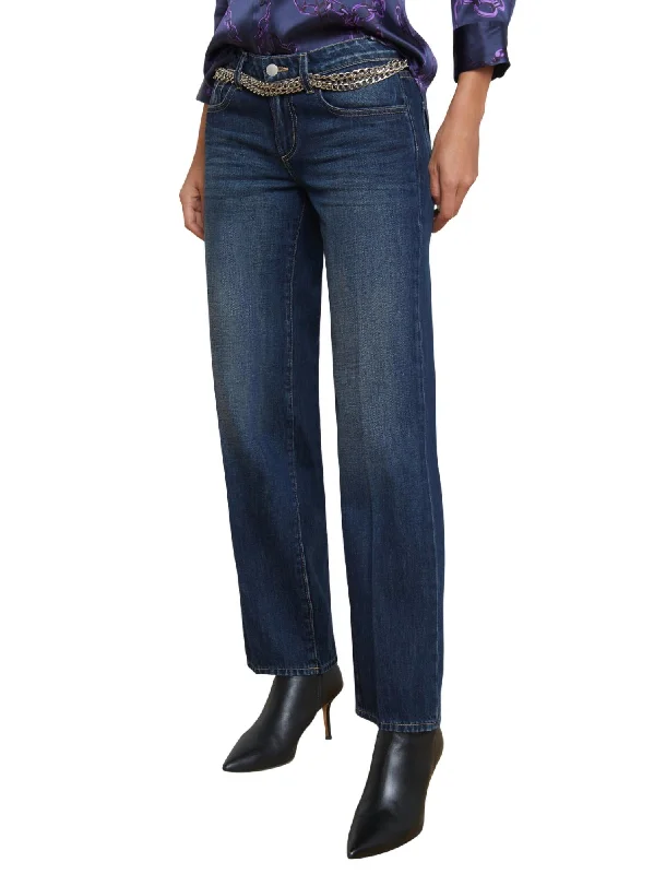 ladies T-strap heels-Tatum Low Rise Stovepipe Jean In Merrit