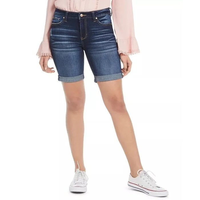 women’s field jackets-Celebrity Pink Junior's Cuffed Bermuda Shorts Blue Size 3