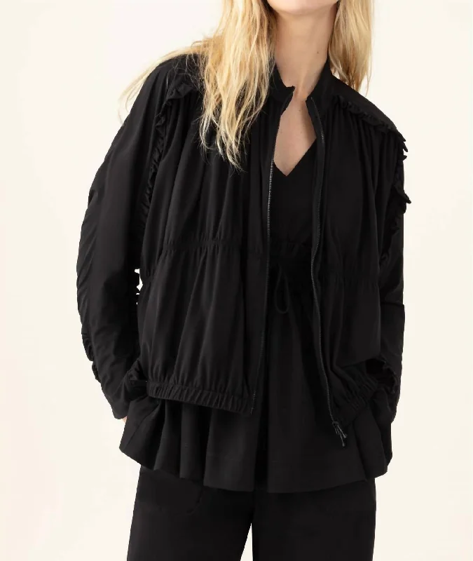 women’s bleached denim-Suzan Jacket In Black