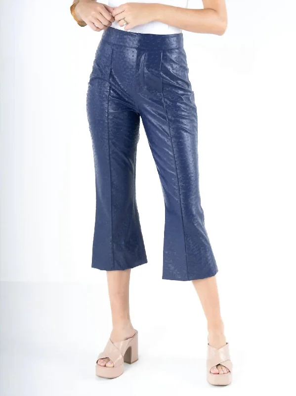 women’s cashmere pullovers-Saylor Pants In Navy Ostrich Leather