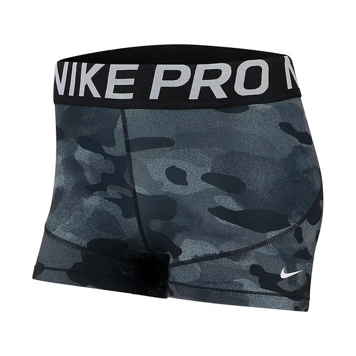 women’s dolman blouses-Nike Women's Pro Rebel Camo Performance Shorts Charcoal Size Small