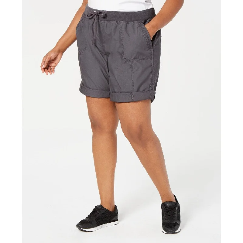 ladies dinner gowns-Calvin Klein Women's Performance Plus Size Cargo Shorts Dark Gray Size 1X