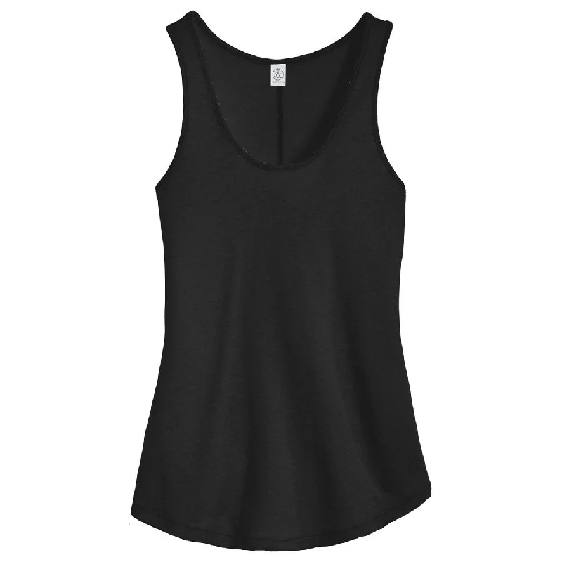 female ruffle mini dresses-Alternative Women's Black Backstage Vintage 50/50 Tank