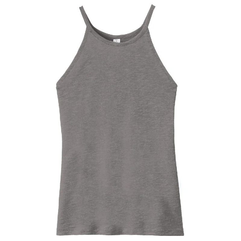 women’s wool-blend jackets-Alternative Women's Elephant Grey Weathered Slub Sporty Tank