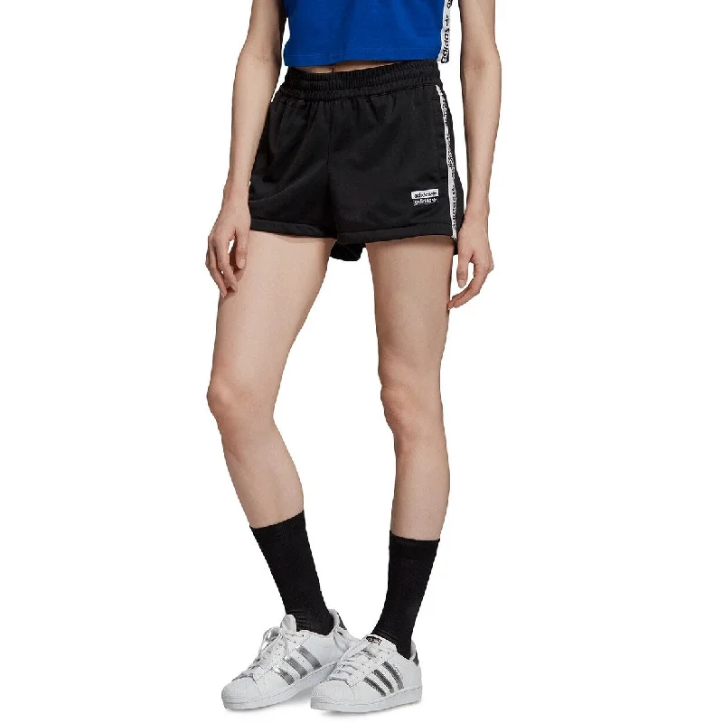 ladies velvet pullovers-Adidas Women's Originals Logo Tape Shorts Black Size Extra Large - X-Large