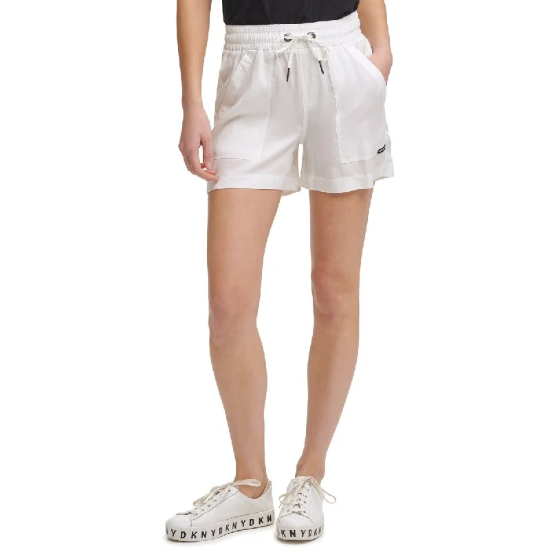 women’s utility jackets-DKNY Women's Pull On Shorts White Size X-Large - XL