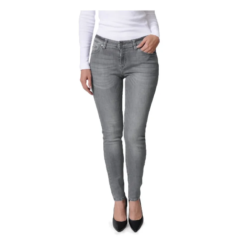 women’s cropped culottes-Sinty Slim Leg Jeans In Grey