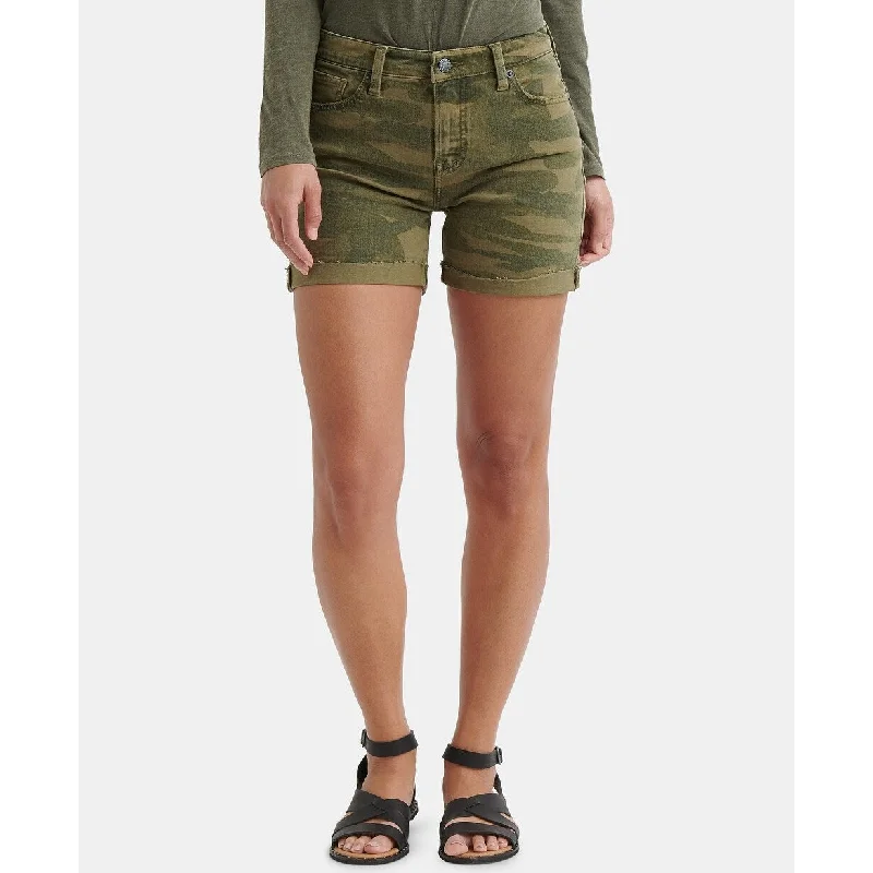 women’s high-waisted denim-Lucky Brand Women's Ava Camouflage-Print Denim Shorts Green Size 10/30 - 10