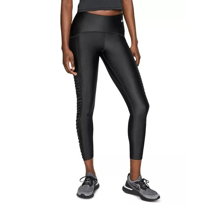 women’s alpaca pullovers-Nike Women's Speed Dri-Fit Mesh-Twist Running Leggings Charcoal Size X-Large