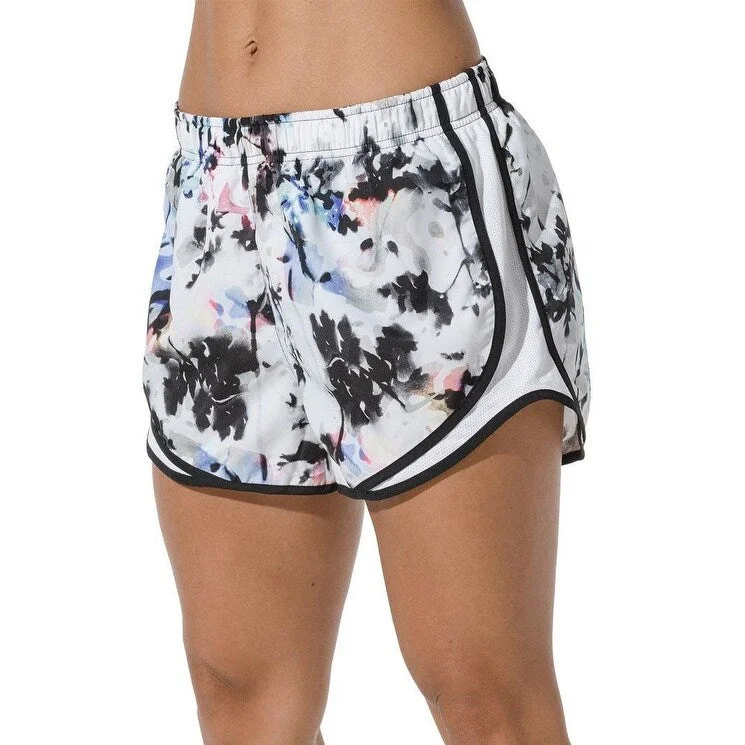 women’s plaid tops-Nike Women's Tempo Floral Running Shorts White Size Extra Small - X-Small