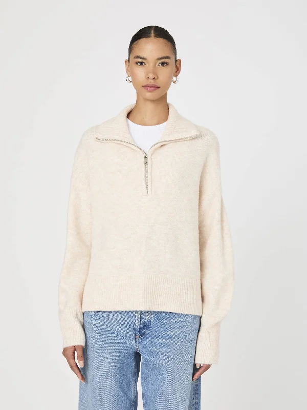 women’s draped pullovers-Maddox Half Zip Sweater