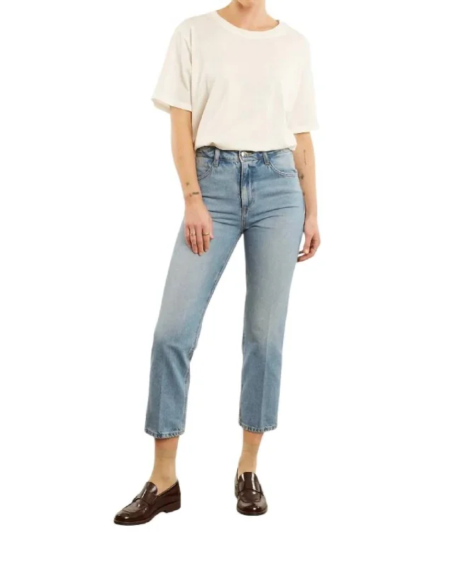 women’s flutter blouses-Crop Straight Leg Jean In Paradis