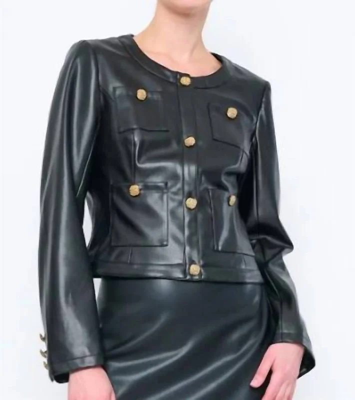 ladies brocade jackets-Tiffin Jacket In Black