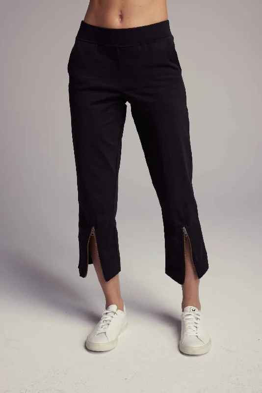 women’s checkered tops-Allan Pant In Black