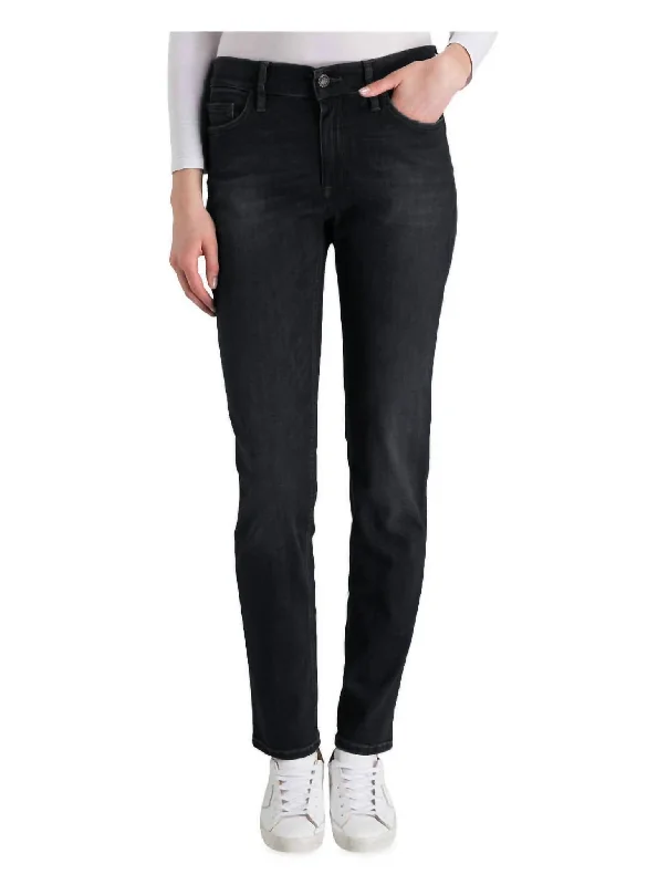 women’s stonewashed jeans-Vic 7/8 Black Jeans