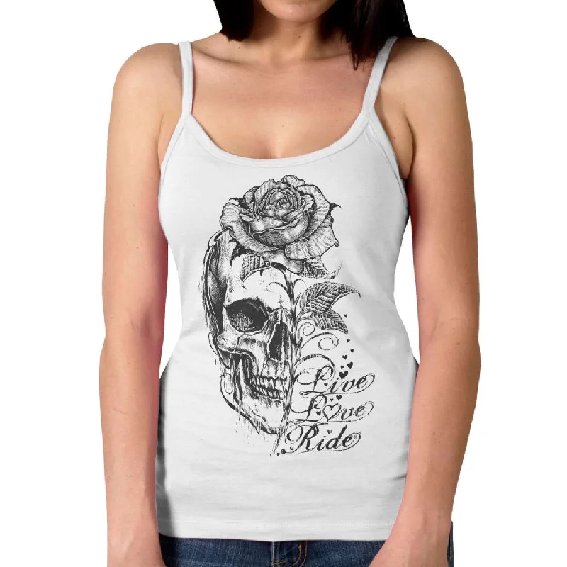 ladies charity gala dresses-Hot Leathers Ladies Stem Skull Tank Top Shirt GLC2583