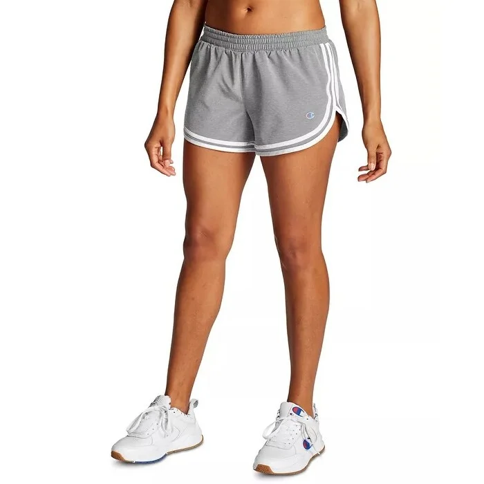 women’s loose sweaters-Champion Women's Phys Ed Running Shorts Med Gray Size X-Large