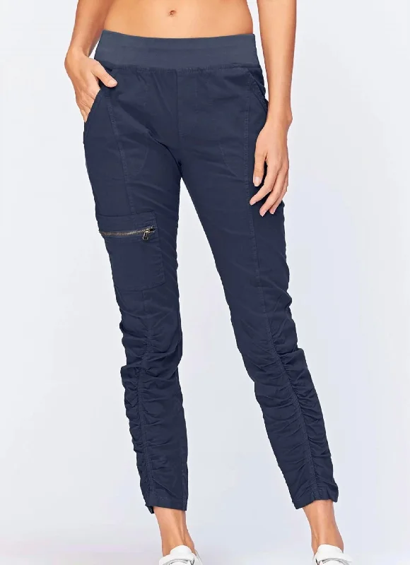 ladies split-neck blouses-Malanda Pant In Navy