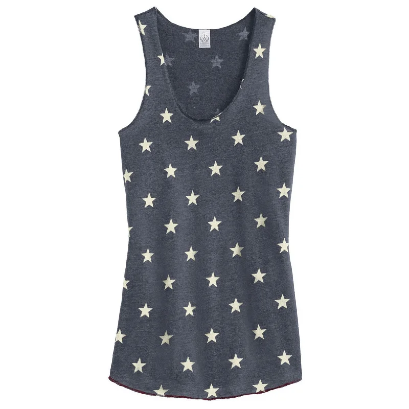 women’s crossfit tanks-Alternative Women's Stars Meegs Eco-Jersey Racer Tank