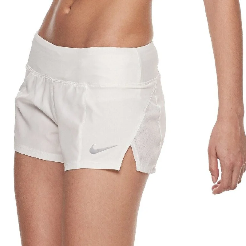 women’s relaxed denim-Nike Women's Dry Crew Running Shorts White Size Large