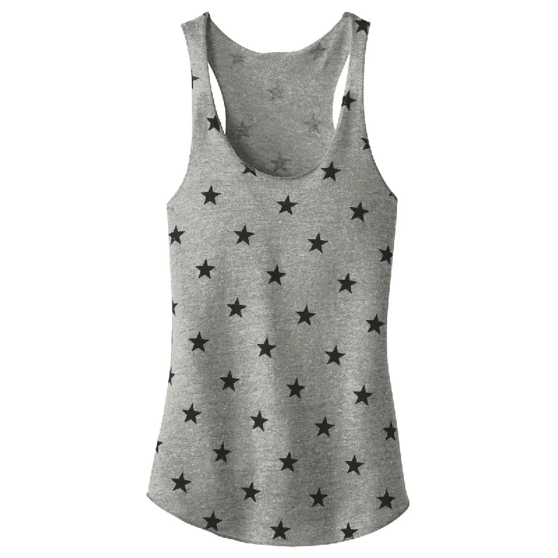 women’s tie-dye blouses-Alternative Women's Eco Grey Stars Meegs Eco-Jersey Racer Tank