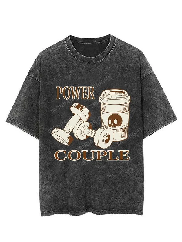 women’s satin sundresses-POWER COUPLE VINTAGE GYM SHIRT