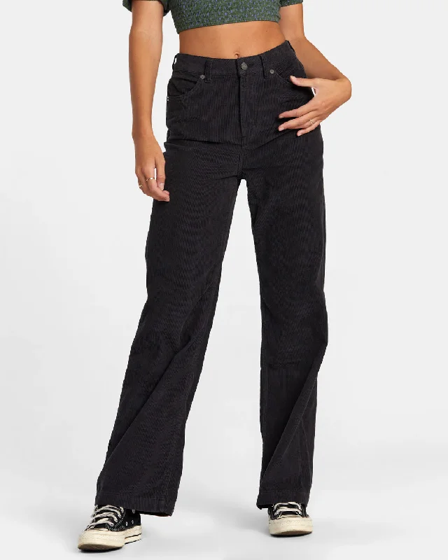 female beach sarongs-Coco Corduroy Wide Leg Pants - RVCA Black