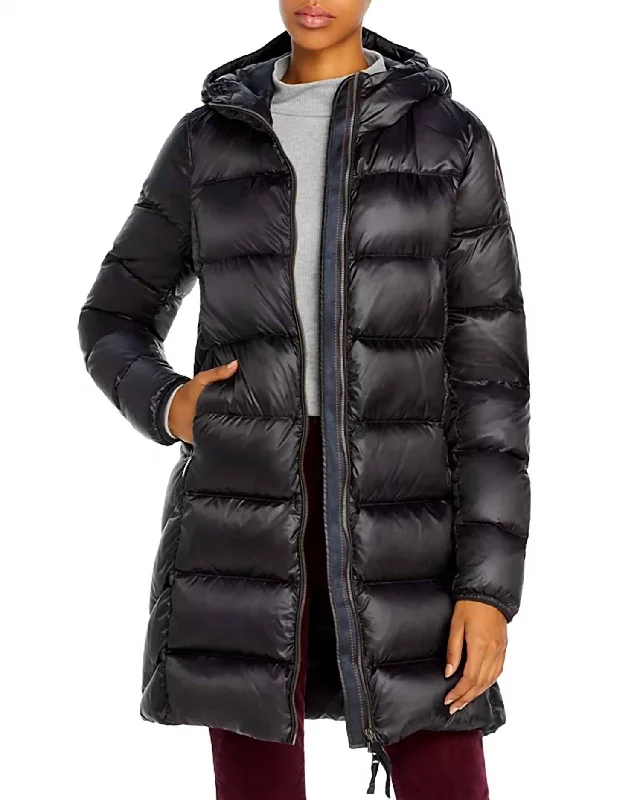 women’s ribbed mock necks-Marion Hooded Down Jacket In Pencil