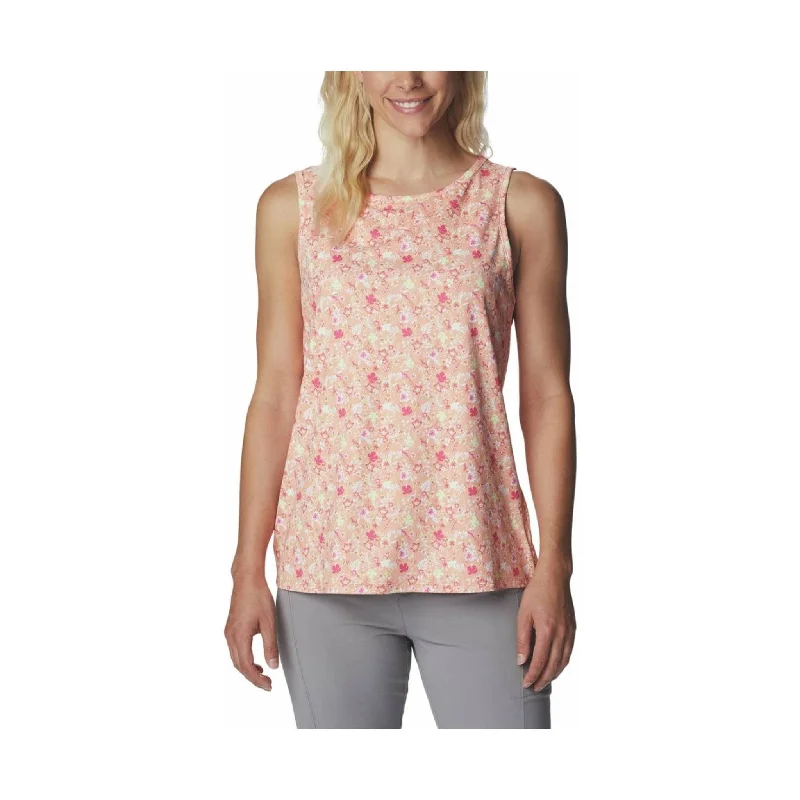 women’s balloon-sleeve sweaters-Columbia Women's Chill River Tank - Peach/Mini Hibiscus FINAL SALE