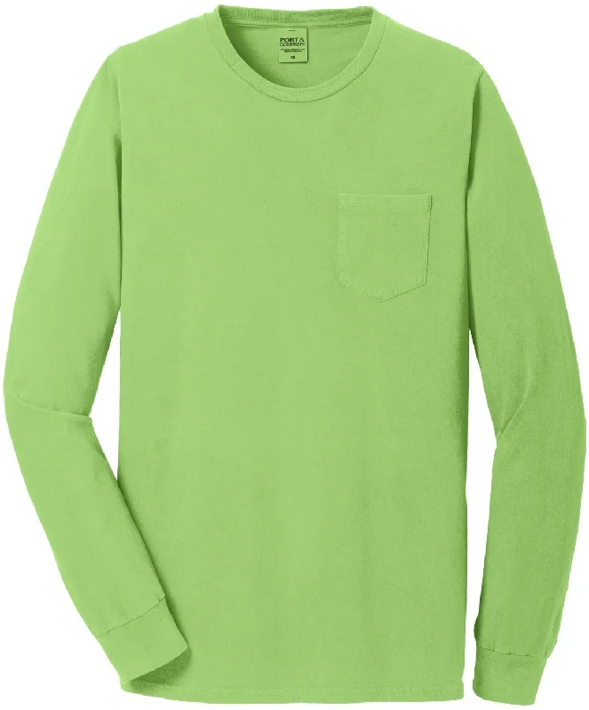 female swim kaftans-CLOSEOUT - Port & Company Beach Wash Garment-Dyed Long Sleeve Pocket Tee