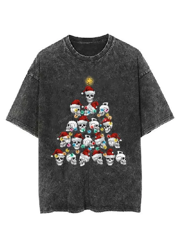 female denim circle dresses-MERRY LIFTMAS SKELETON VINTAGE GYM SHIRT