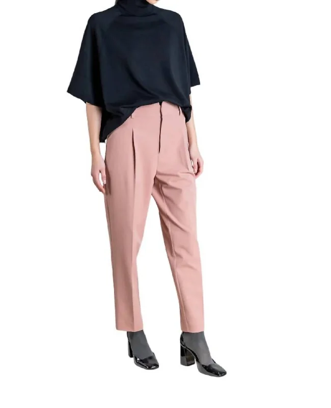 women’s straight culottes-Trouser Pant In Pale Pink