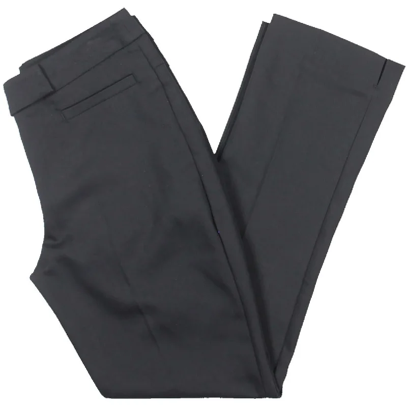 female denim pleated skirts-Hobbs Womens Tapered Leg Mid Rise Dress Pants