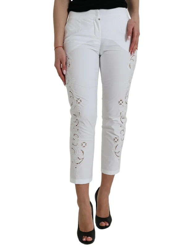 Dolce & Gabbana Elegant  Tape Mid Waist Women's Pants