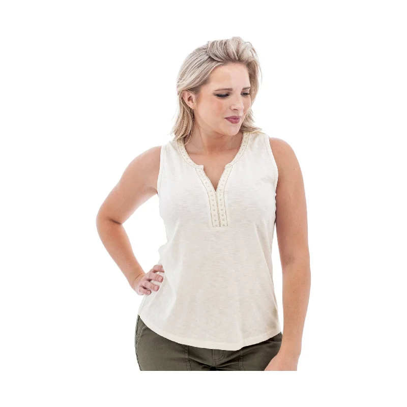 ladies stacked flats-Aventura Women's Ellis Tank Top - Egret