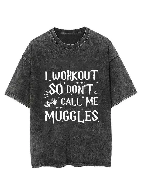 women’s cropped culottes-I WORKOUT SO DON'T CALL ME MUGGLES VINTAGE GYM SHIRT