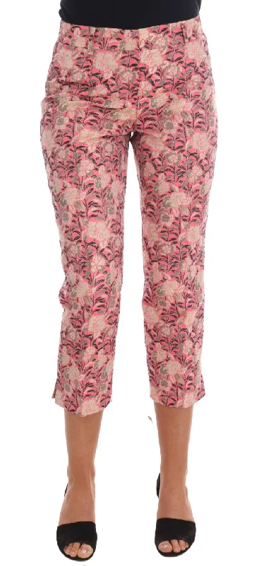 women’s wide-leg trousers-Dolce & Gabbana Elegant Floral Brocade Women's Pants