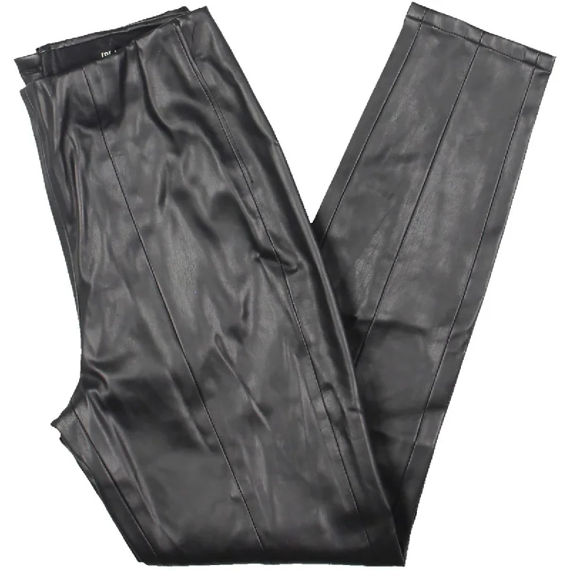 ladies smock tops-Womens Faux Leather High Rise Leggings